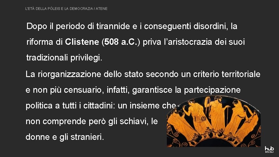 L’ETÀ DELLA PÓLEIS E LA DEMOCRAZIA / ATENE Dopo il periodo di tirannide e