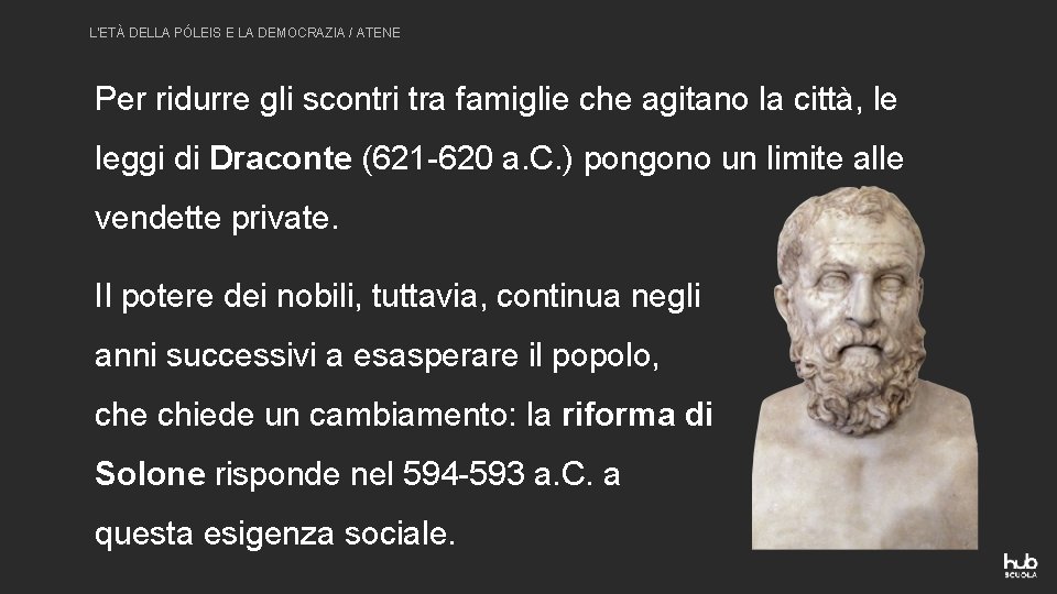 L’ETÀ DELLA PÓLEIS E LA DEMOCRAZIA / ATENE Per ridurre gli scontri tra famiglie