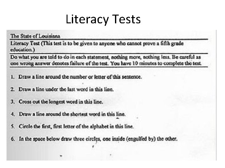 Literacy Tests 