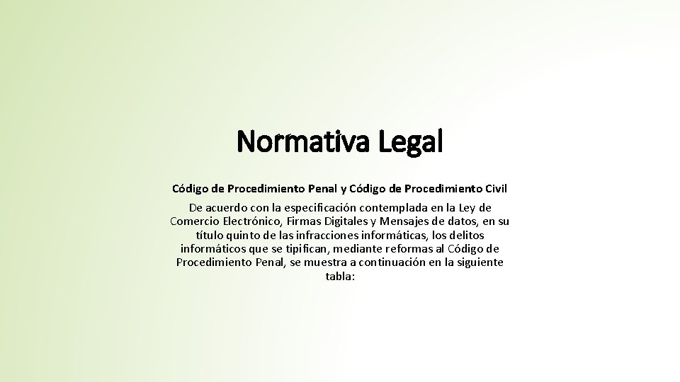 Normativa Legal Código de Procedimiento Penal y Código de Procedimiento Civil De acuerdo con