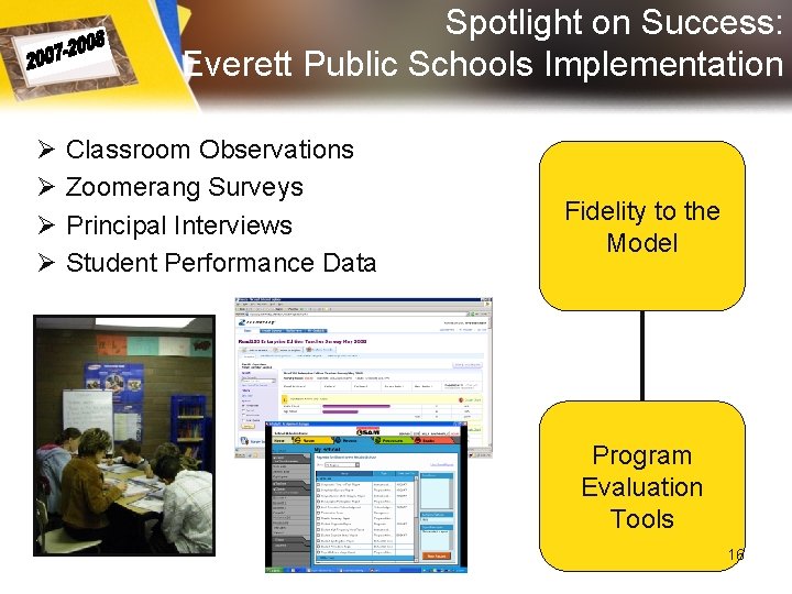 Spotlight on Success: Everett Public Schools Implementation Ø Ø Classroom Observations Zoomerang Surveys Principal Spotlight on Success: Everett Public Schools Implementation Ø Ø Classroom Observations Zoomerang Surveys Principal