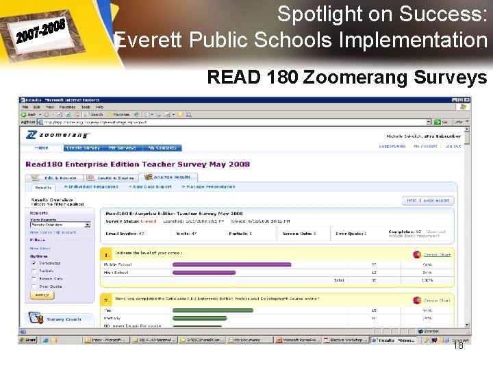 Spotlight on Success: Everett Public Schools Implementation READ 180 Zoomerang Surveys 18 Spotlight on Success: Everett Public Schools Implementation READ 180 Zoomerang Surveys 18