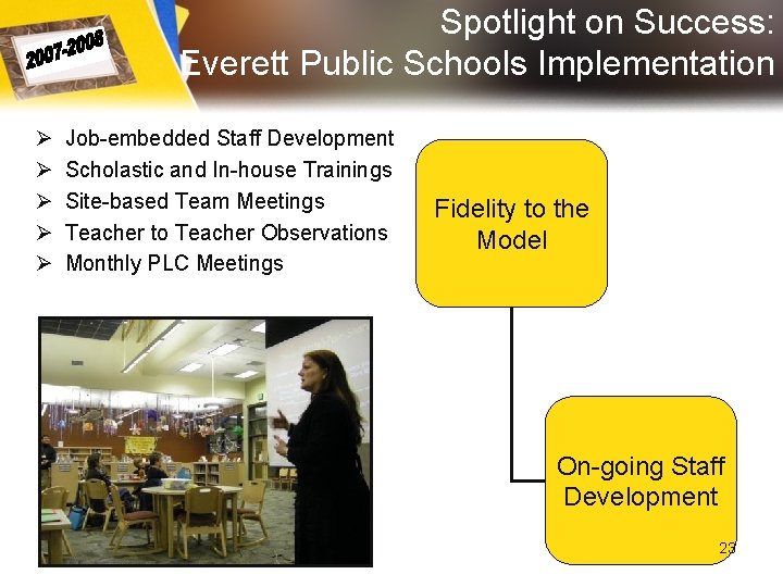 Spotlight on Success: Everett Public Schools Implementation Ø Ø Ø Job-embedded Staff Development Scholastic Spotlight on Success: Everett Public Schools Implementation Ø Ø Ø Job-embedded Staff Development Scholastic