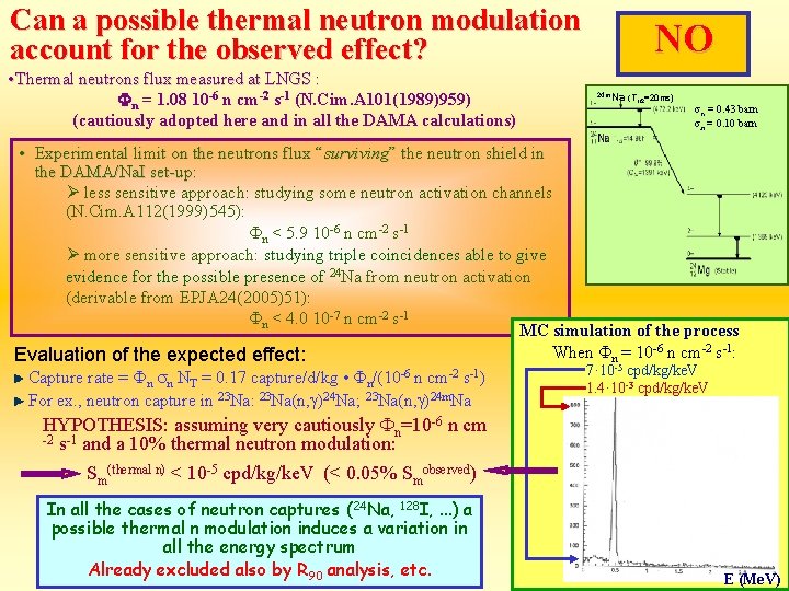 Can a possible thermal neutron modulation account for the observed effect? • Thermal neutrons