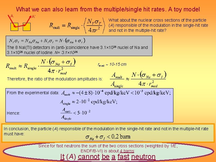 What we can also learn from the multiple/single hit rates. A toy model A What we can also learn from the multiple/single hit rates. A toy model A