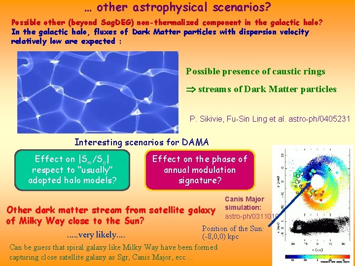 … other astrophysical scenarios? Possible other (beyond Sag. DEG) non-thermalized component in the galactic