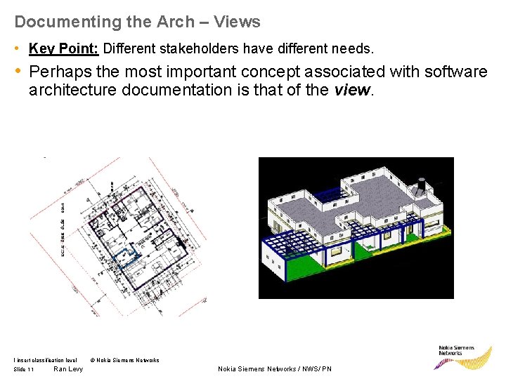 Documenting the Arch – Views • Key Point: Different stakeholders have different needs. •