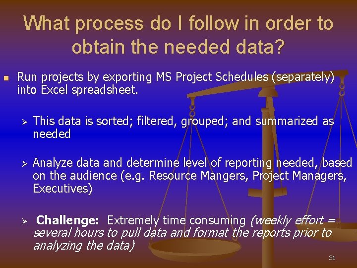 What process do I follow in order to obtain the needed data? n Run