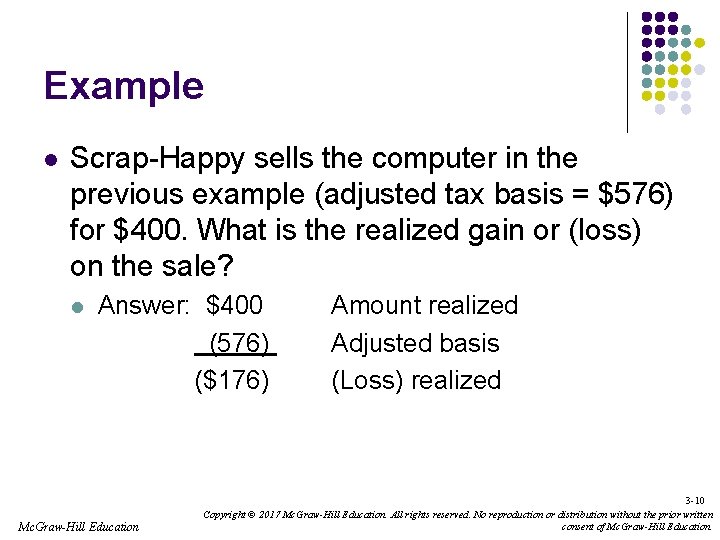 Example l Scrap-Happy sells the computer in the previous example (adjusted tax basis =