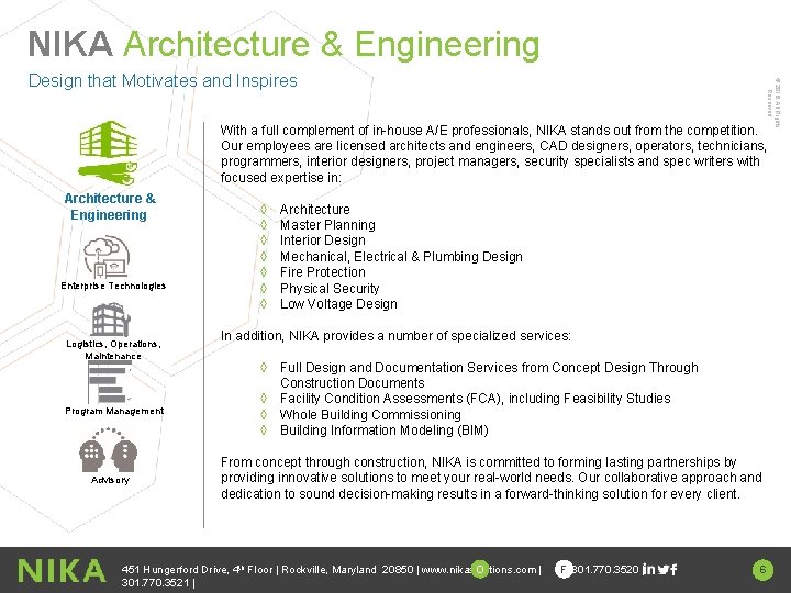 NIKA Architecture & Engineering © 2016 All Rights Reserved Design that Motivates and Inspires