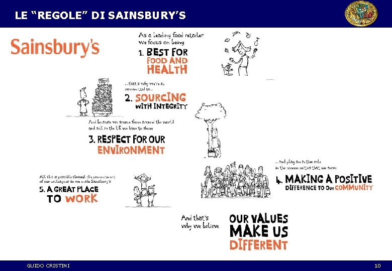 LE “REGOLE” DI SAINSBURY’S GUIDO CRISTINI 10 