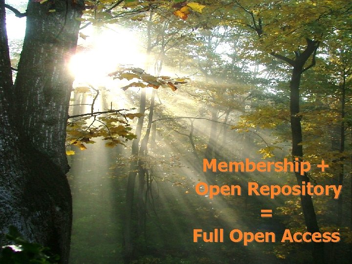 Membership + Open Repository = Full Open Access 