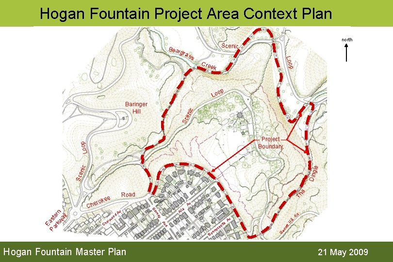 Hogan Fountain Project Area Context Plan north Bear gra Scenic Loop ss Cree k
