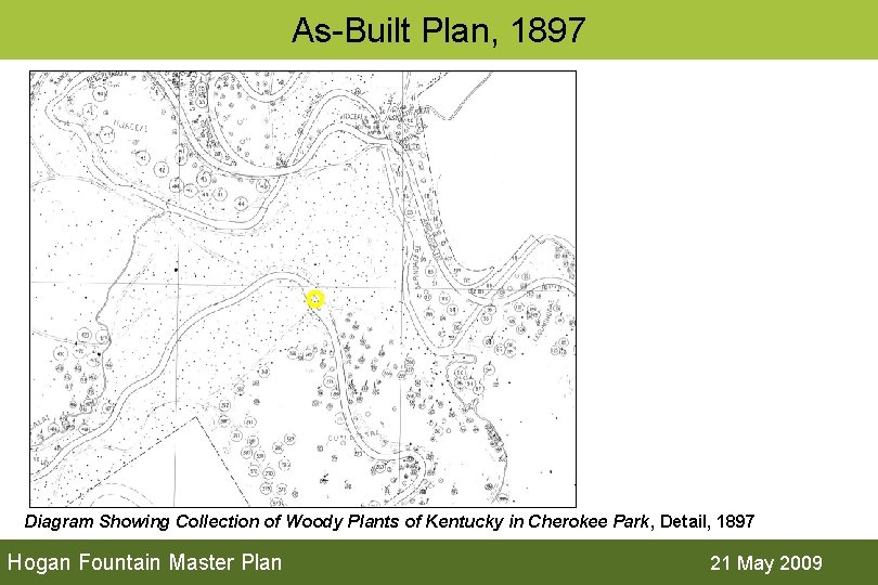 As-Built Plan, 1897 Diagram Showing Collection of Woody Plants of Kentucky in Cherokee Park,