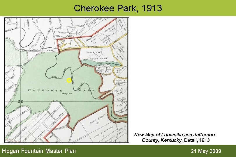 Cherokee Park, 1913 New Map of Louisville and Jefferson County, Kentucky, Detail, 1913 Hogan