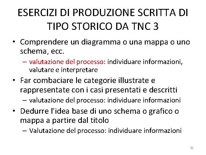 ESERCIZI DI PRODUZIONE SCRITTA DI TIPO STORICO DA TNC 3 • Comprendere un diagramma