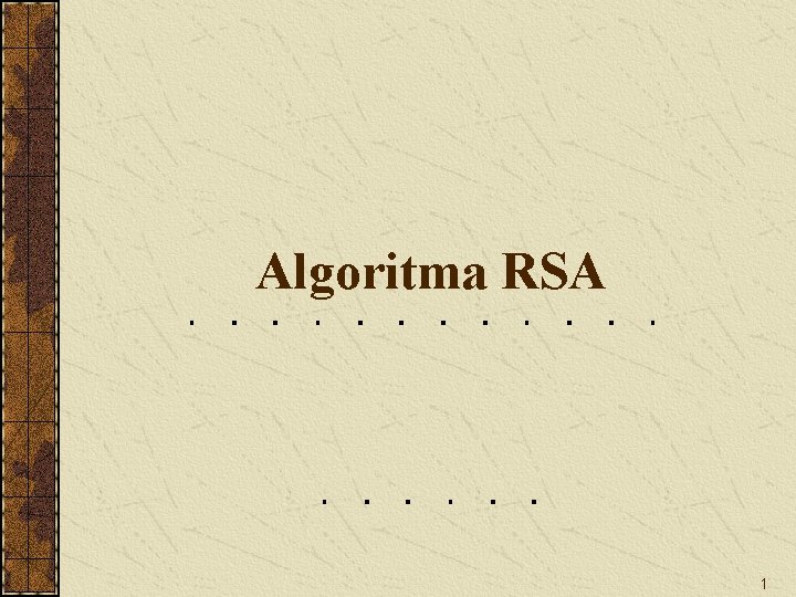 Algoritma RSA 1 