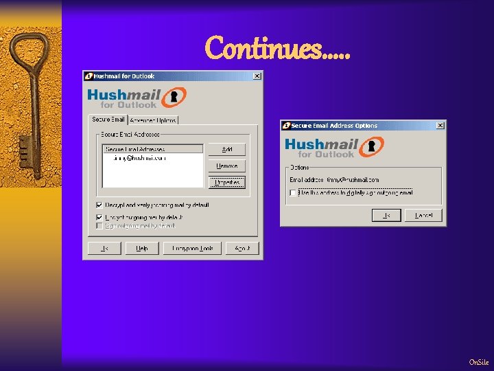 Continues…. . On. Site 