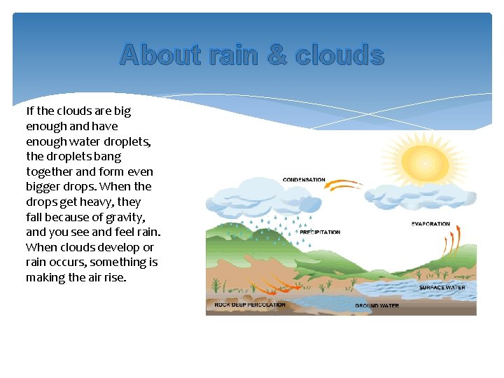 About rain & clouds If the clouds are big enough and have enough water About rain & clouds If the clouds are big enough and have enough water