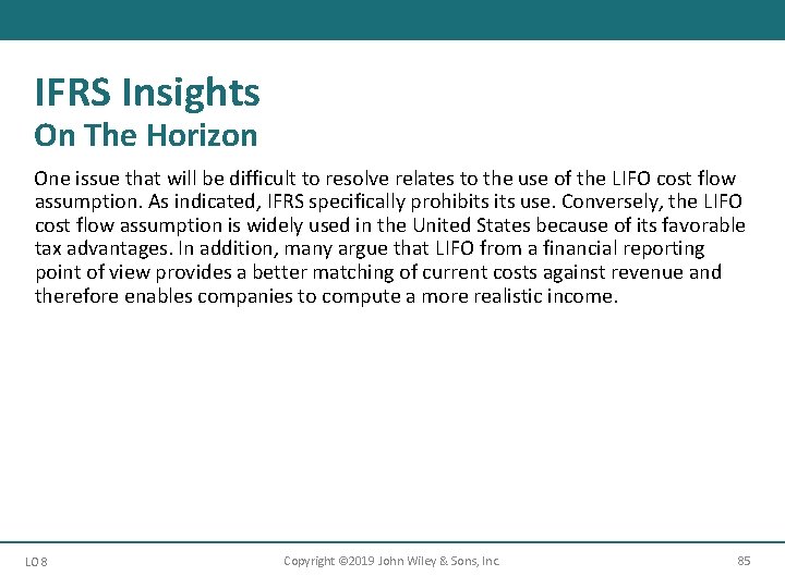 IFRS Insights On The Horizon One issue that will be difficult to resolve relates