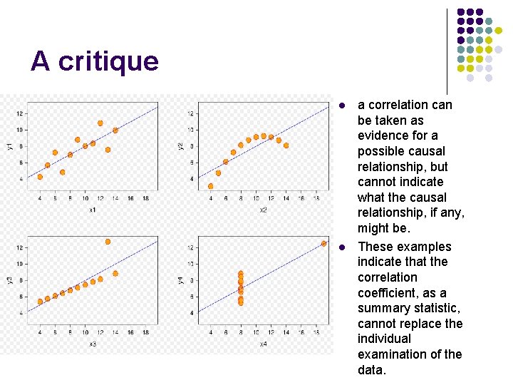 A critique l l a correlation can be taken as evidence for a possible