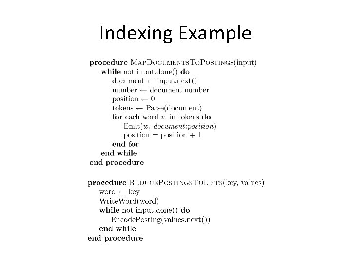 Indexing Example 