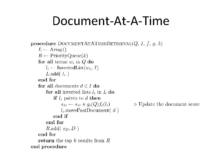 Document-At-A-Time 