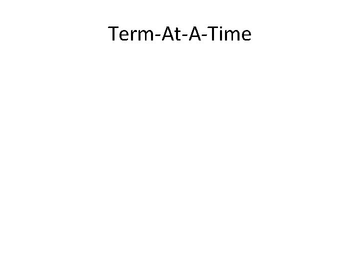 Term-At-A-Time 