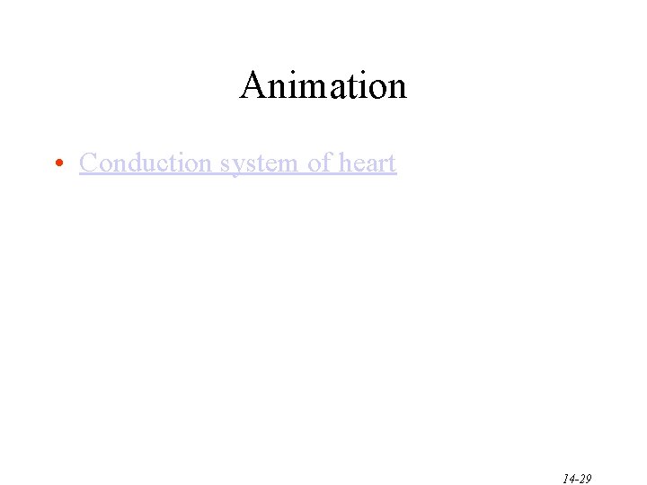 Animation • Conduction system of heart 14 -29 