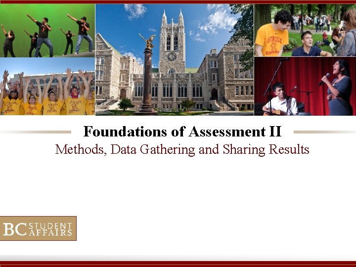 Foundations of Assessment II Methods, Data Gathering and Sharing Results 