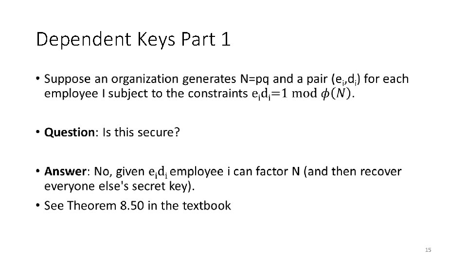 Dependent Keys Part 1 • 15 