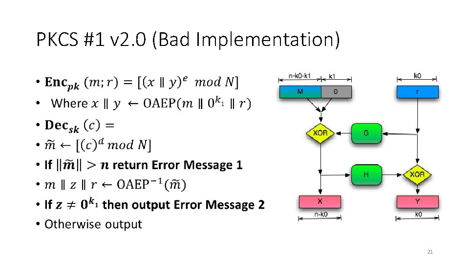 PKCS #1 v 2. 0 (Bad Implementation) • 21 