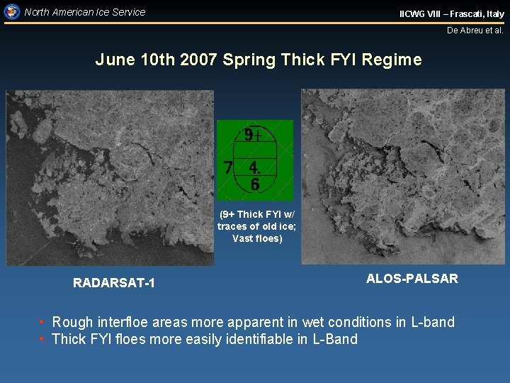 North American Ice Service IICWG VIII – Frascati, Italy De Abreu et al. June