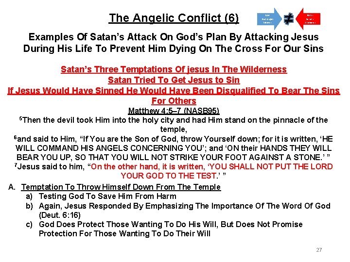 The Angelic Conflict (6) God Satan Elect Angels Believers Demons Unbelievers Examples Of Satan’s