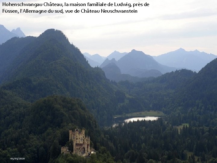 Hohenschwangau Château, la maison familiale de Ludwig, près de Füssen, l'Allemagne du sud, vue