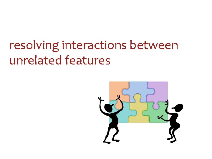 resolving interactions between unrelated features 