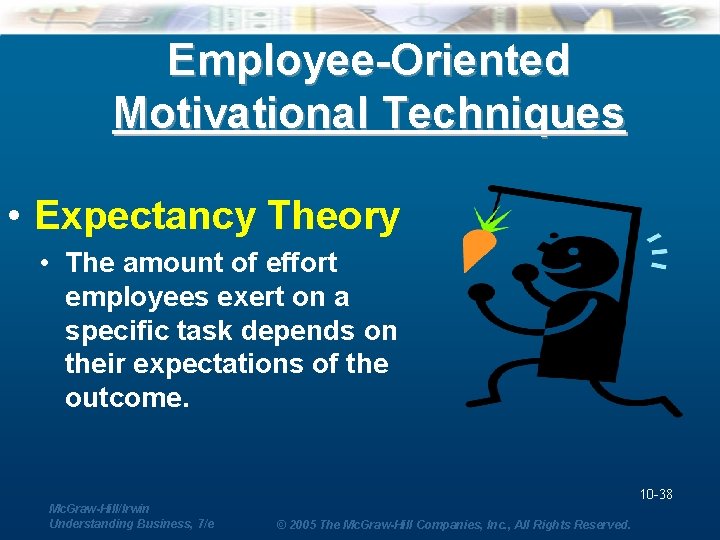 Employee-Oriented Motivational Techniques • Expectancy Theory • The amount of effort employees exert on