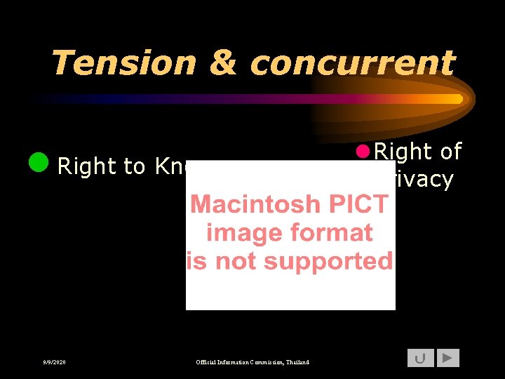 Tension & concurrent l Right to Know 9/9/2020 Official Information Commission, Thailand l Right