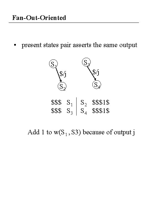 Fan-Out-Oriented • present states pair asserts the same output S 3 S 1 $/j