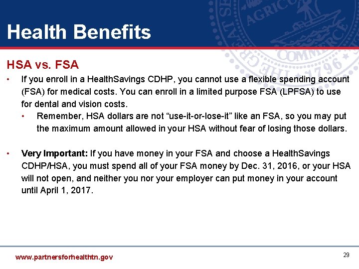 Health Benefits HSA vs. FSA • If you enroll in a Health. Savings CDHP, Health Benefits HSA vs. FSA • If you enroll in a Health. Savings CDHP,