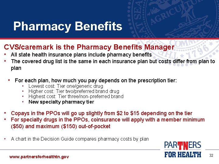 Pharmacy Benefits CVS/caremark is the Pharmacy Benefits Manager • All state health insurance plans Pharmacy Benefits CVS/caremark is the Pharmacy Benefits Manager • All state health insurance plans
