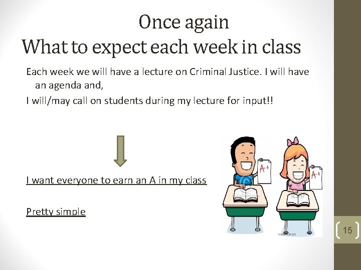 Once again What to expect each week in class Each week we will have