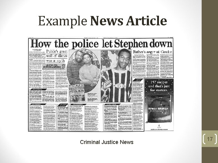 Example News Article Criminal Justice News 17 Example News Article Criminal Justice News 17