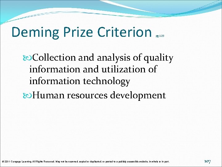 Deming Prize Criterion pg 123 Collection and analysis of quality information and utilization of Deming Prize Criterion pg 123 Collection and analysis of quality information and utilization of