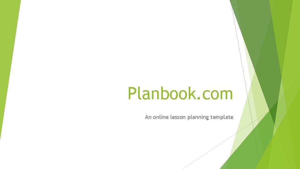 Planbook. com An online lesson planning template 