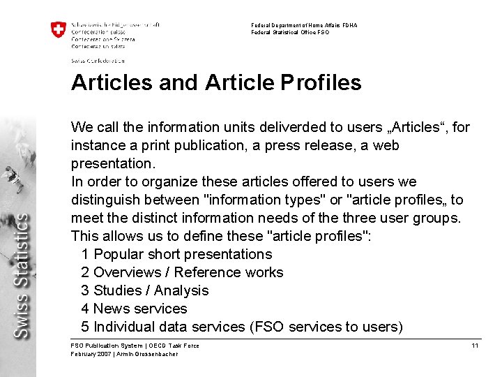 Federal Department of Home Affairs FDHA Federal Statistical Office FSO Articles and Article Profiles