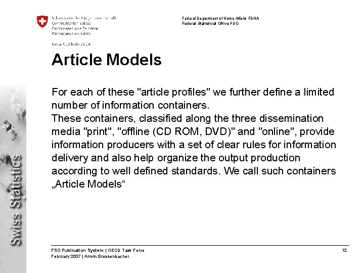 Federal Department of Home Affairs FDHA Federal Statistical Office FSO Article Models For each