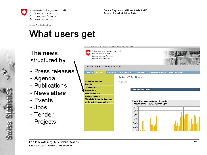 Federal Department of Home Affairs FDHA Federal Statistical Office FSO What users get The