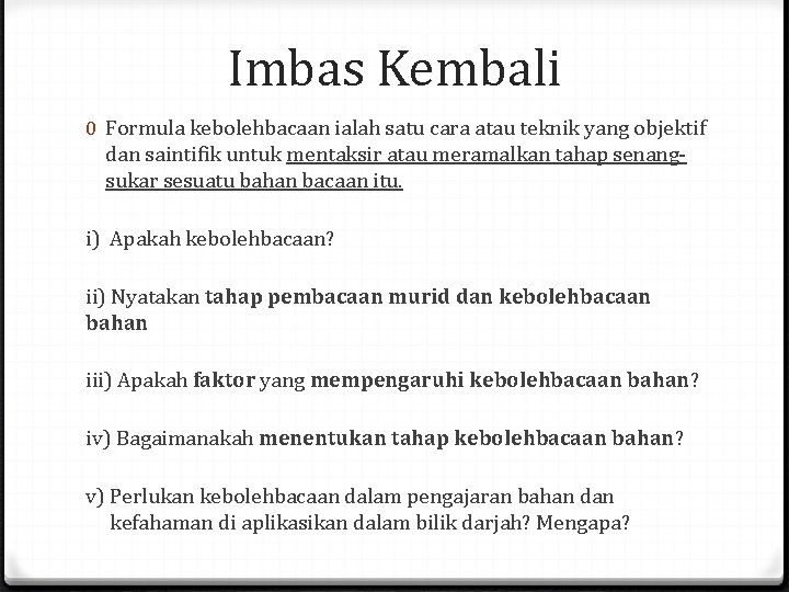 Teaching Reading And Writing In The Malay Language