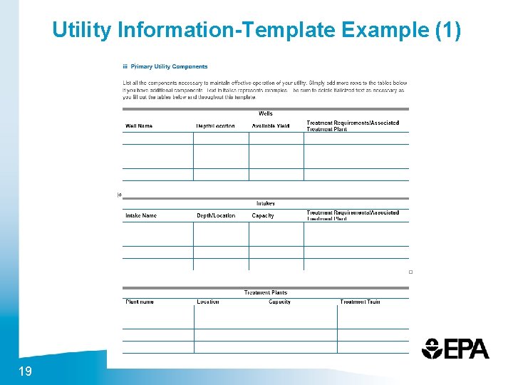 Utility Information-Template Example (1) 19 